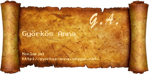 Györkös Anna névjegykártya
